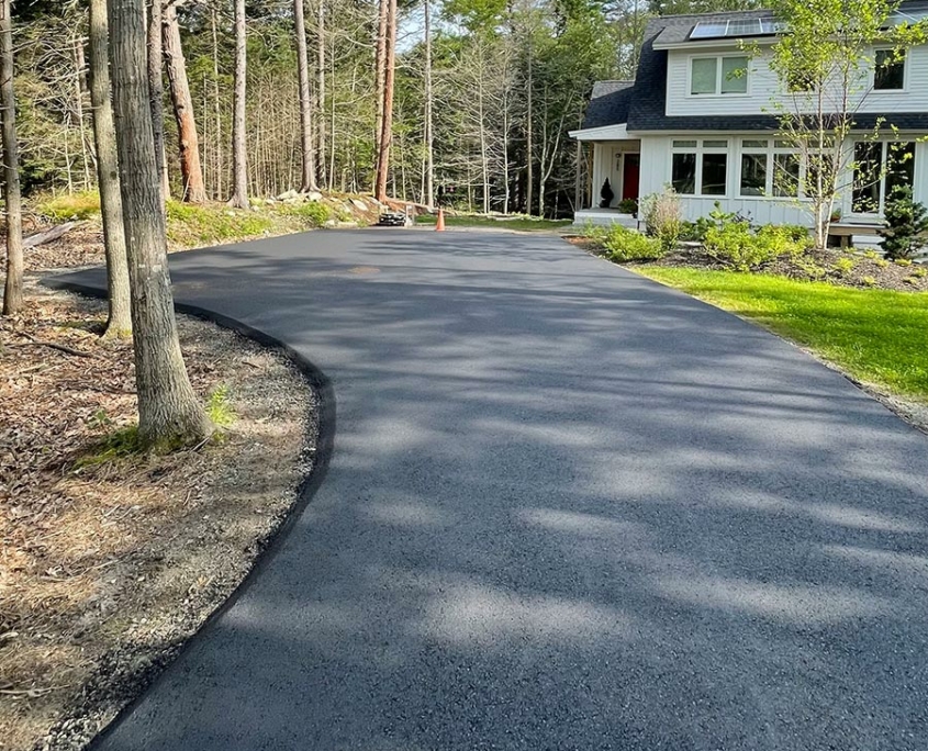 Long asphalt driveway