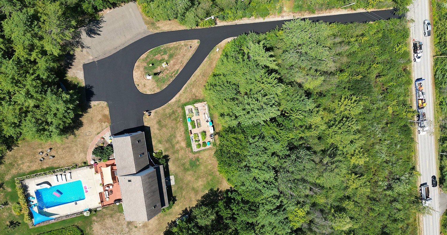 Freshly created street to a private property in Maine