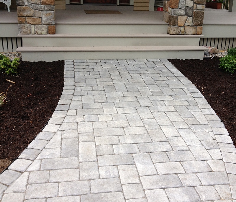 Beautiful paved entrance path to house